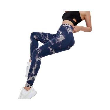Imagem de Leggings Femininas De Cintura Alta Com Efeito Dip-Dye E Efeito De Leva