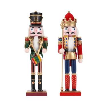 Imagem de Bonecos de Fantoche Quebra-Nozes de Madeira (30cm) - Rei, Baterista, S