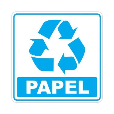 Imagem de Adesivo Lixo Reciclavel Papel 1 Unidade 10cmx10cm Cor Azul