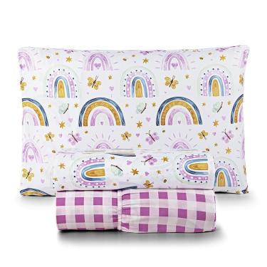 Imagem de Jogo de Cama Tutti Kids 200 Fios Solteiro 03 Peças 100% Poliéster - Rainbow