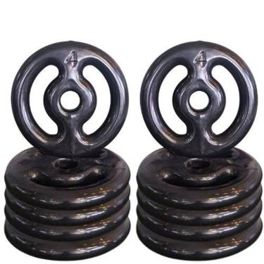 Imagem de Kit 10X Anilhas Emborrachada 04Kg