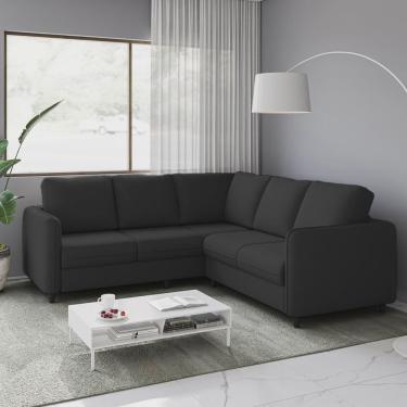 Imagem de Sofá de Canto 5 Lugares em Veludo Orquídea CabeCasa