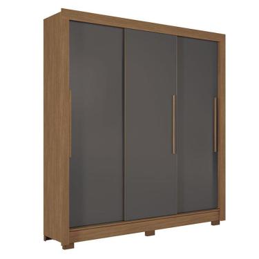 Imagem de Guarda Roupa Casal 3 Portas De Correr Maringá Jatobá Grafite - Santos Andirá