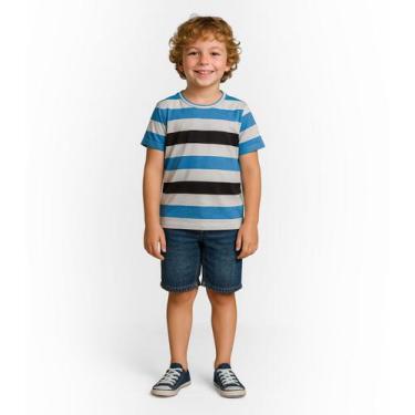 Imagem de Camiseta Infantil Masculina Infinita Cor Azul, 4, Azul