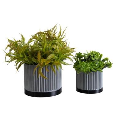 Imagem de Dupla Cachepot Cascata - Realce - Galanta, Prata, Preto