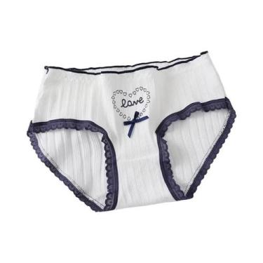 Imagem de Calcinhas De Algodão Para Meninas Com Estampa De Laço, Respiráveis, Le