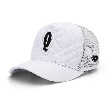 Imagem de Boné Sacudido`s - Alfabeto Letra Q - Fogo - Matelassê Branco