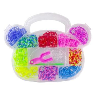 Imagem de Kit Fazer Pulseiras Biju Caixa Box 350 Elástico + Ferramentas - Dm toy