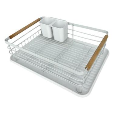 Imagem de Escorredor De Louças com Bandeja VIENA Branco Compacto - MEK