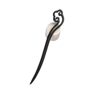 Imagem de Pregos De Cabelo Chineses Vintage Artesanais De Madeira De Ébano E Sân