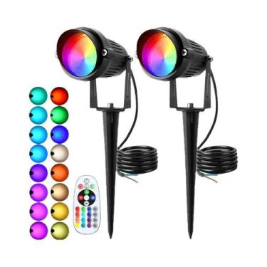 Imagem de Iluminação Paisagística LED RGBW 10W Com Mudança De Cor, Holofotes Ext