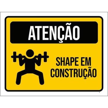 Imagem de Kit 5 Placa Acm Cuidado Shape Em Construção 18X23 - Sinalizo
