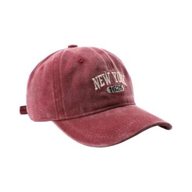 Imagem de Boné Snapback Unissex Vintage Lavado Com Bordado NEW YORK Ajustável E 
