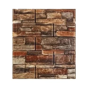 Imagem de Papel De Parede DIY 3D Retro Imitando Tijolos 38.5X35cm Autoadesivo À 