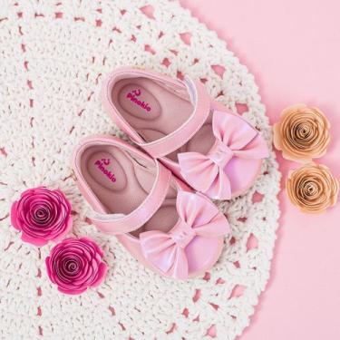Imagem de Sapatilha Bebê Pinokio Com Laço - Festa, Batizado E Dia A Dia, Rosa, 2