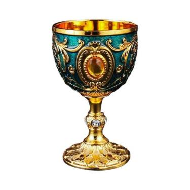 Imagem de Copo De Uísque De Metal Retro Com Diamantes Incrustados, Estilo Europe