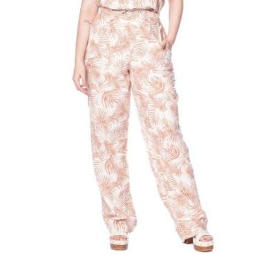 Imagem de Calça Feminina Giraffe Wide Leg Cintura Alta Bege Mescla-Feminino