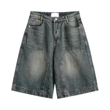 Imagem de Shorts Jeans Baggy Vintage Y2K Femininos E Calças Jeans Capri Masculin