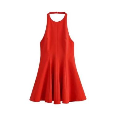 Imagem de Vestido Mini Sexy Feminino Com Costas Descobertas E Drapeado, Sem Mang