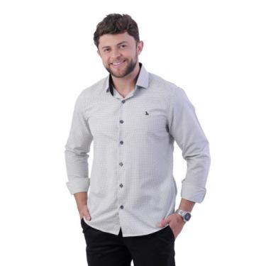 Imagem de Camisa Social Amil Masculina Micro Xadrez Sem Bolso Manga Longa Elegan