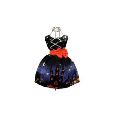 Imagem de Vestido Infantil Luxo Festa Fantasia Tema Halloween Menina - Belos e B