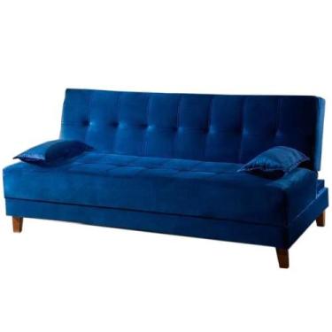 Imagem de Sofá Cama Arpoador 2 Lugares 185cm Tecido Suede Innove Cor Azul, Azul