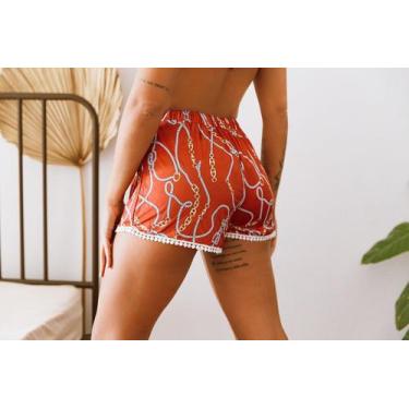 Imagem de Short Feminino Estampado Saída de Praia Papilloo, G