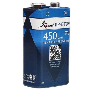 Imagem de Bateria 9v Recarregável 450 Mah Ni-mh Blister Kp-bt9v - KNUP BRASIL