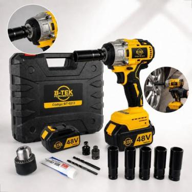 Imagem de Parafusadeira e Furadeira Bateria Brusheless 48V Chave de Impacto Prof