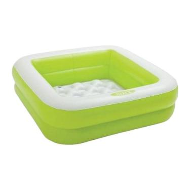 Imagem de Piscina Quadrada Infantil Verde Inflável Verão de 57 Litros - INTEX, V