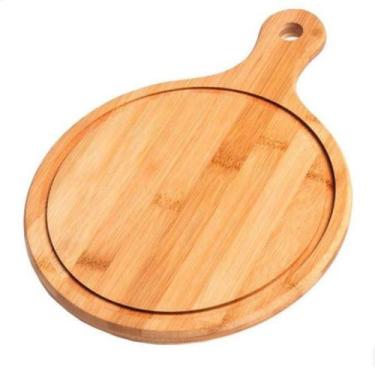Imagem de Tabua de Corte Bambu Redonda. 29,5 x 43,5x1cm - casita