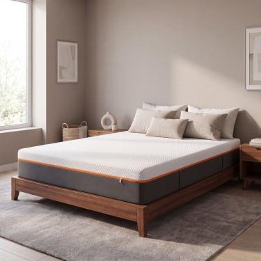 Imagem de Colchão King À Vácuo Espuma D28 193cm x 17cm Snap Magic Branco/Laranja
