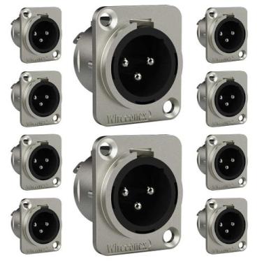 Imagem de Conector  Xlr Macho Wc 1033 Mp Bk Ni 3p Painel Wireconex 10 Unidades