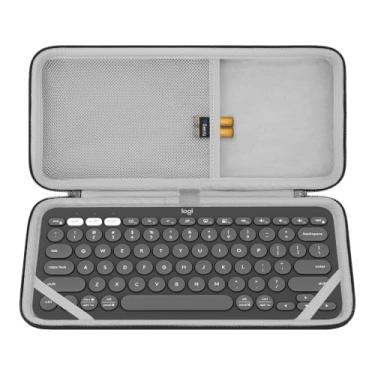 Imagem de Geekria Capa para teclado sem fio K380, bolsa rígida de transporte para teclado portátil sem fio compacto sem fio Tenkeyless, compatível com Logitech K380, teclado mágico, OMOTON ultrafino