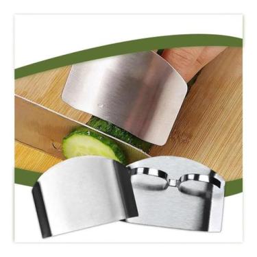 Imagem de Protetor de dedos para cortar alimentos aço inoxidável - sem marca