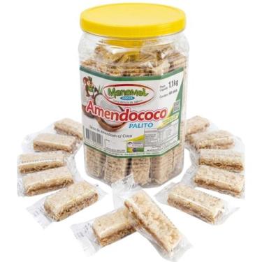 Imagem de Doce de Amendoim com Coco Amendococo Palito Manamel - Pote 1,1kg