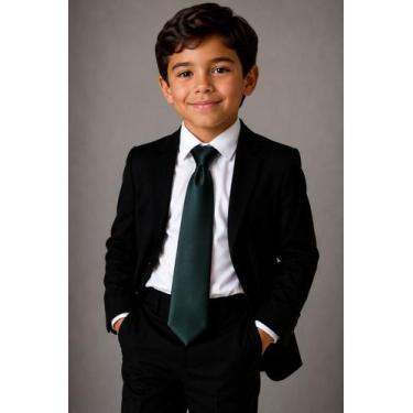 Imagem de Gravata Infantil Slim Fit Com Nó Pronto Ref: 255 - Stylestore, Cinza e