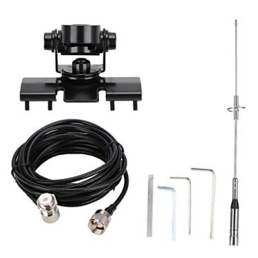 Imagem de Tangxi Conjunto de antena de banda dupla NL-770S, cabo UHF/VHF 5m RG-58/U com PL-259/SO-239/UHF fêmea/macho conector macho. Antena móvel/estação