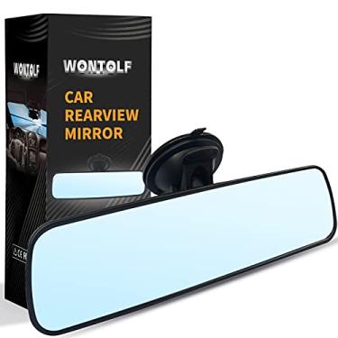 Imagem de Wontolf Espelho retrovisor universal com ventosa - Espelho interior antirreflexo para carro, caminhão, SUV e barcos - 9,76" (248 mm)