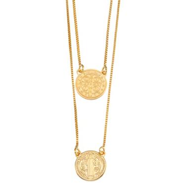 Imagem de Escapulário Masculino Com Medalha São Bento Banhado À Ouro