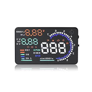 Imagem de Chusui Carro HUD Head up Display OBDⅡ Projetor de tela grande de 5,5 polegadas Digital HUD Velocímetro MPH RPM Aviso de excesso de velocidade Condução segura