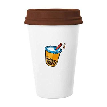 Imagem de Caneca de cerâmica feita à mão para atrair chá de leite, caneca de vidro para beber café