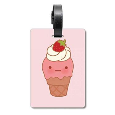 Imagem de Sorvete Expressão Strawberry Cream Mala Etiqueta para Bagagem Cartão de Bagagem Scutcheon Etiqueta