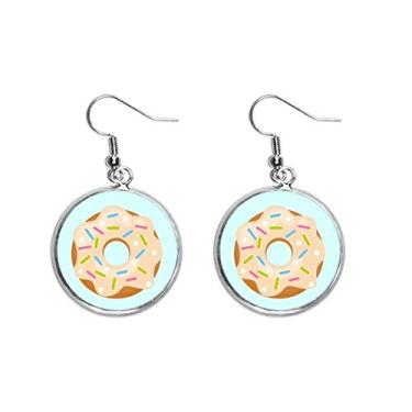 Imagem de Brinco feminino verde rosquinha sobremesa doce orelha pingente prata pingente joia