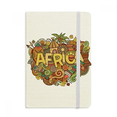 Imagem de Caderno tribal com estampa de arte aborígene africana, capa dura em tecido, diário clássico