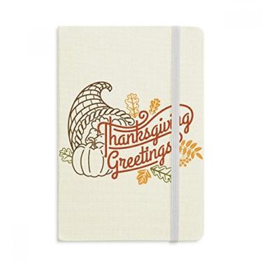 Imagem de Caderno de desenho de linha de dia de Ação de Graças com capa dura de tecido oficial diário clássico