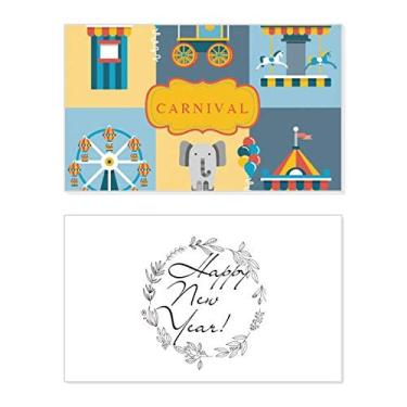 Imagem de Amazing Funny Park Facilities Ilustration Festival Ano Novo Cartão de felicitações Bless Message Present