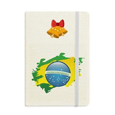 Imagem de Caderno de mapa de elementos culturais bandeira do Brasil mas jingling Bell
