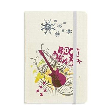 Imagem de Caderno de instrumentos musicais de rock para guitarra, diário grosso, flocos de neve, inverno