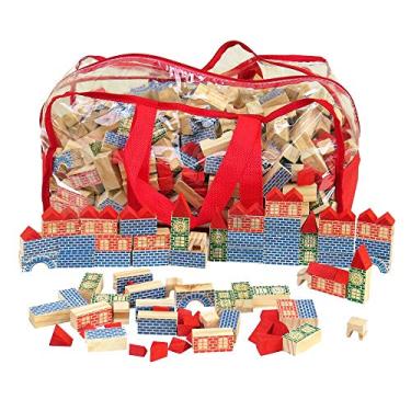 Imagem de Sacolão Arquiteto Com 700 Peças Em Madeira Colorida Na Mochila - Jottplay